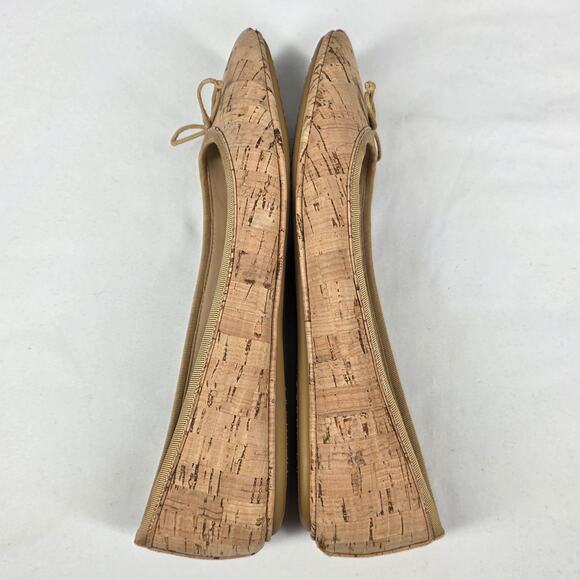 VERONICA BEARD WOMEN'S TAN BEATRIX CORK SKIMMER BALLET FLATS SIZE 6.5M SLIP-ON - Picture 13 of 13